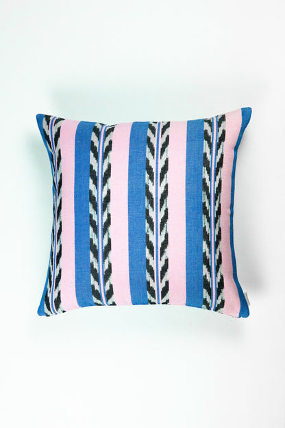 Palm Jaspe Blue & Light Pink Pillow