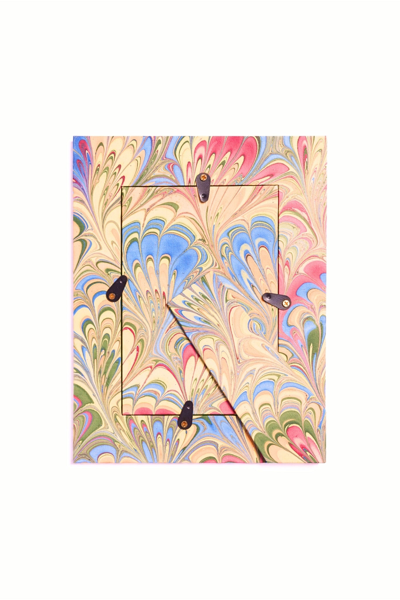 Hand-Marbled Picture Frame in Multicolor, 4x6