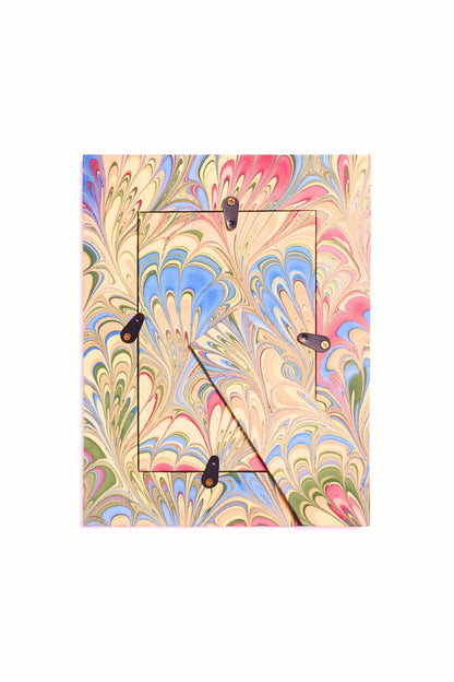 Hand-Marbled Picture Frame in Multicolor, 4x6