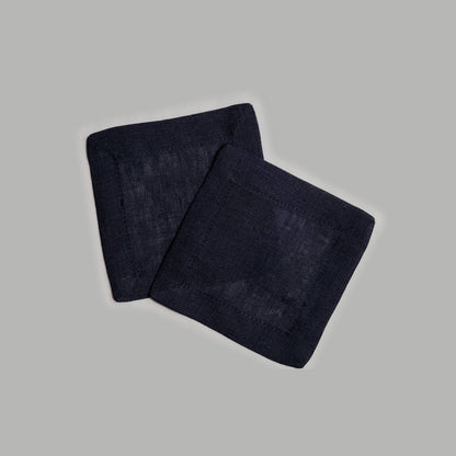 Organic Linen Cocktail Napkin Set of 2