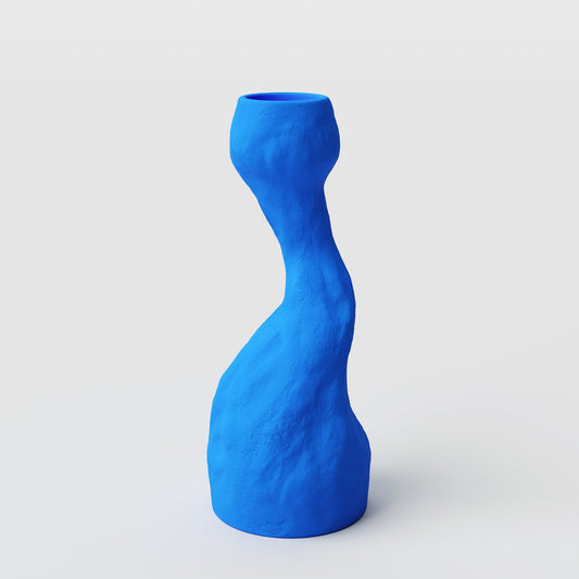 Niki Medium Matte Blue Porcelain Candle Holder