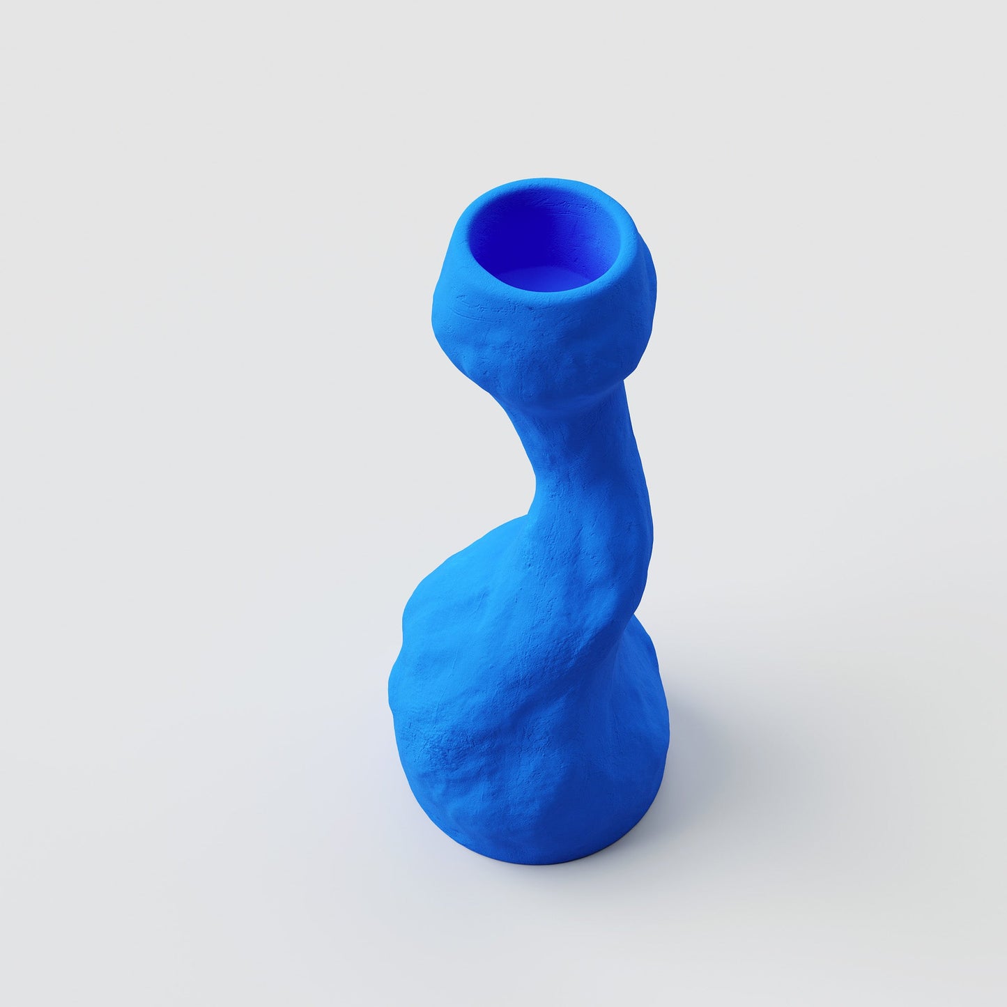 Niki Medium Matte Blue Porcelain Candle Holder