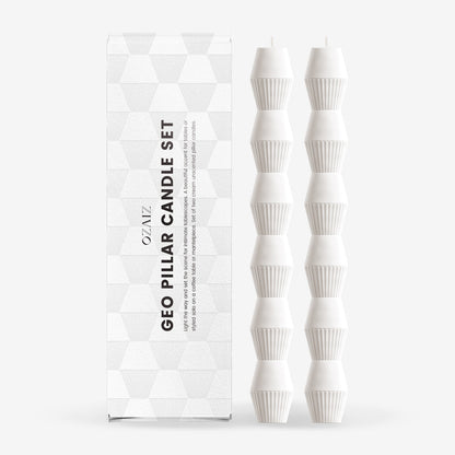 Geo Pillar Candle Refill (set 2) - Ivory