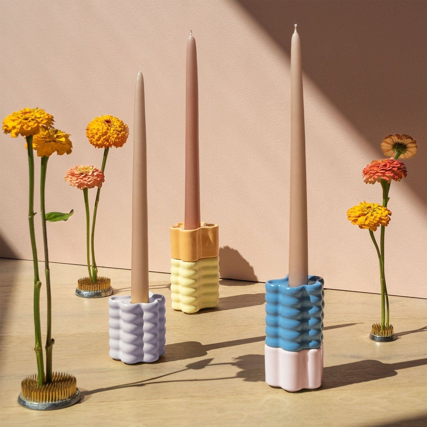 OCTAEVO Flora Candle Holder Large - Yellow