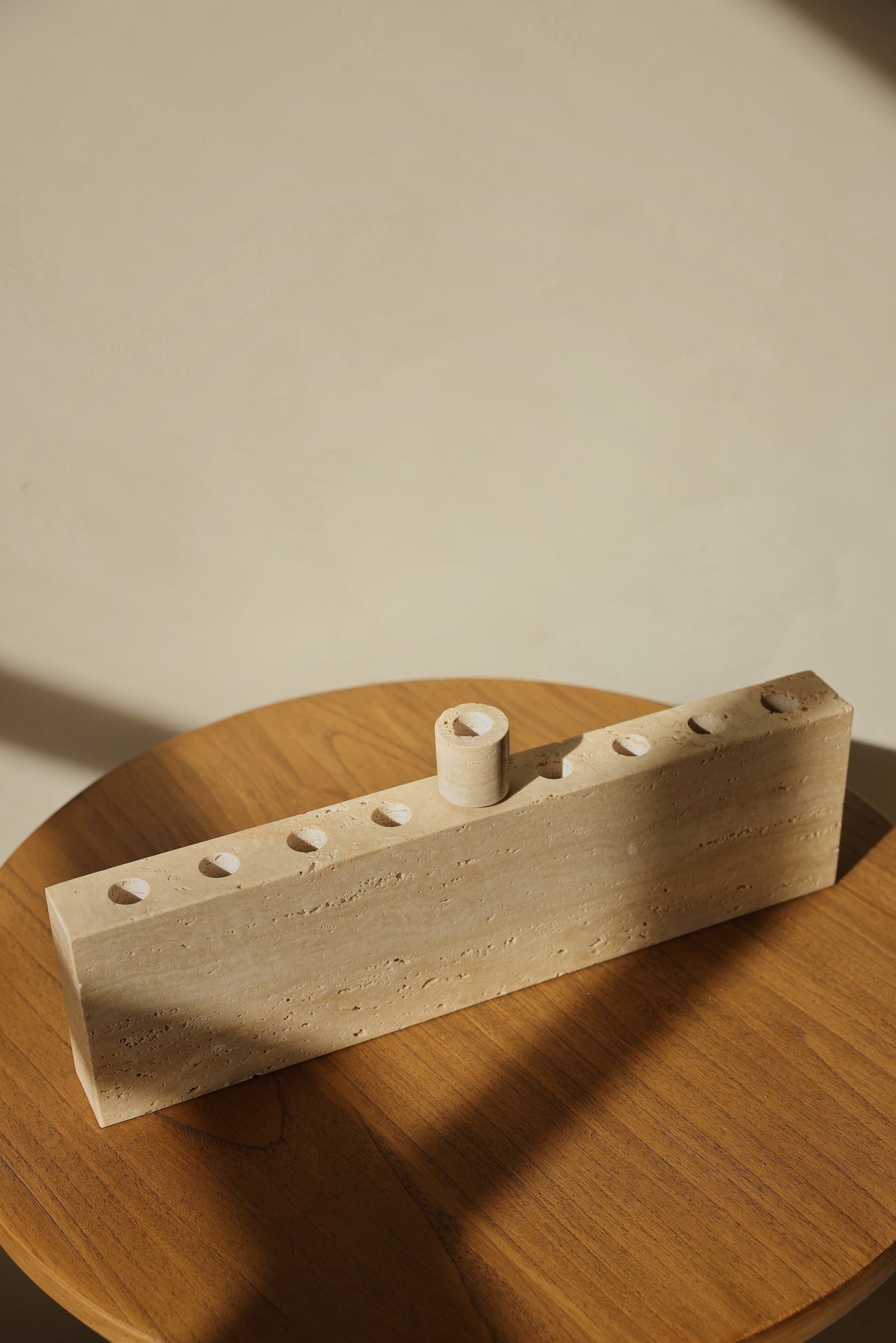 Travertine Oil Menorah