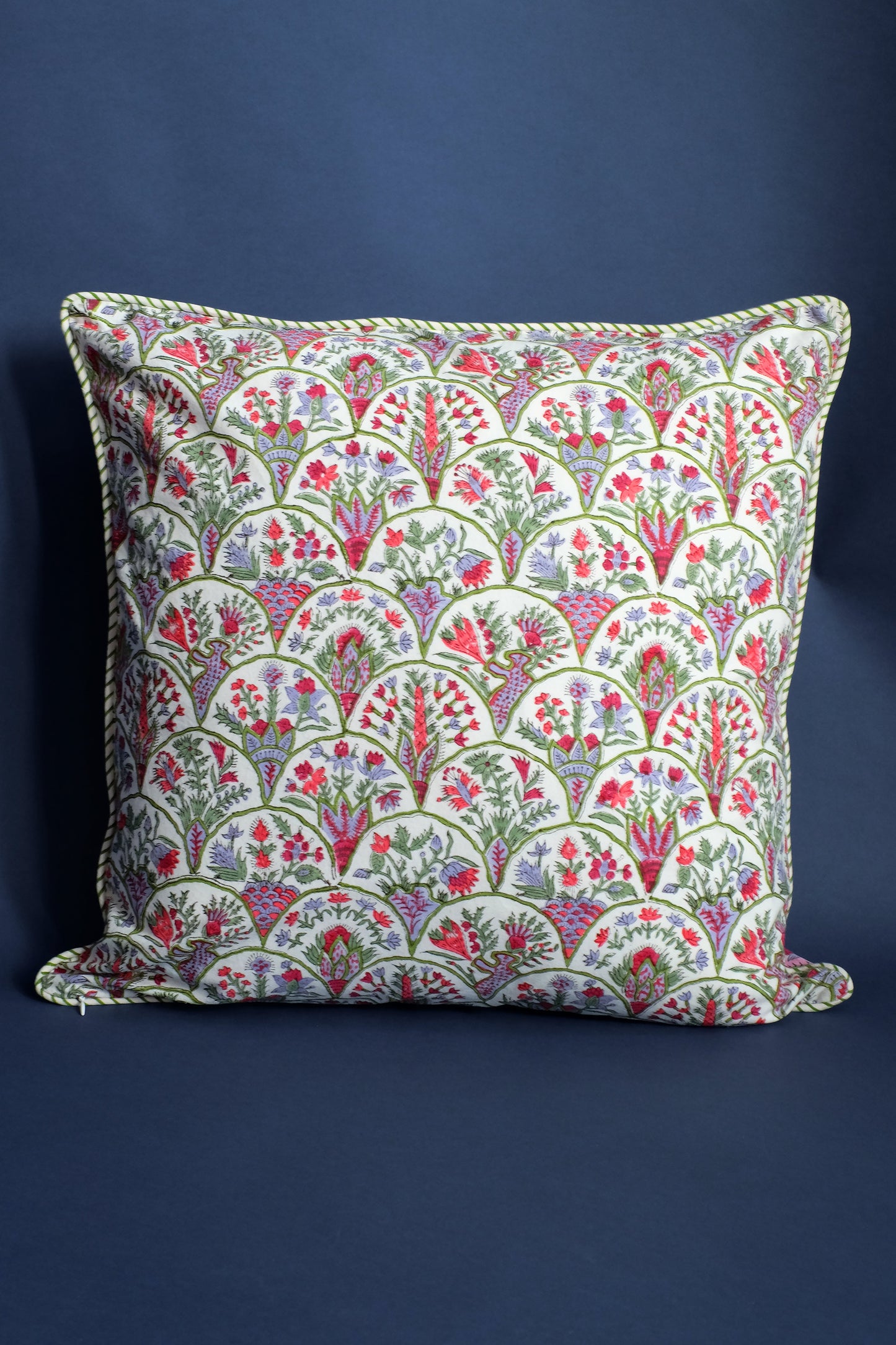 Pink Arch Blockprint Reversible Pillow