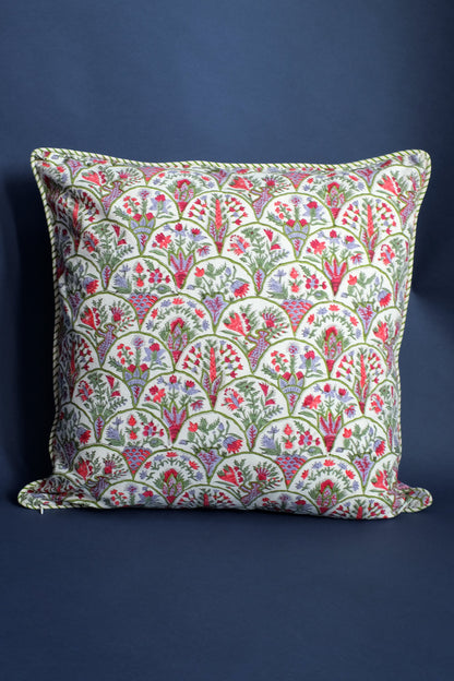 Pink Arch Blockprint Reversible Pillow