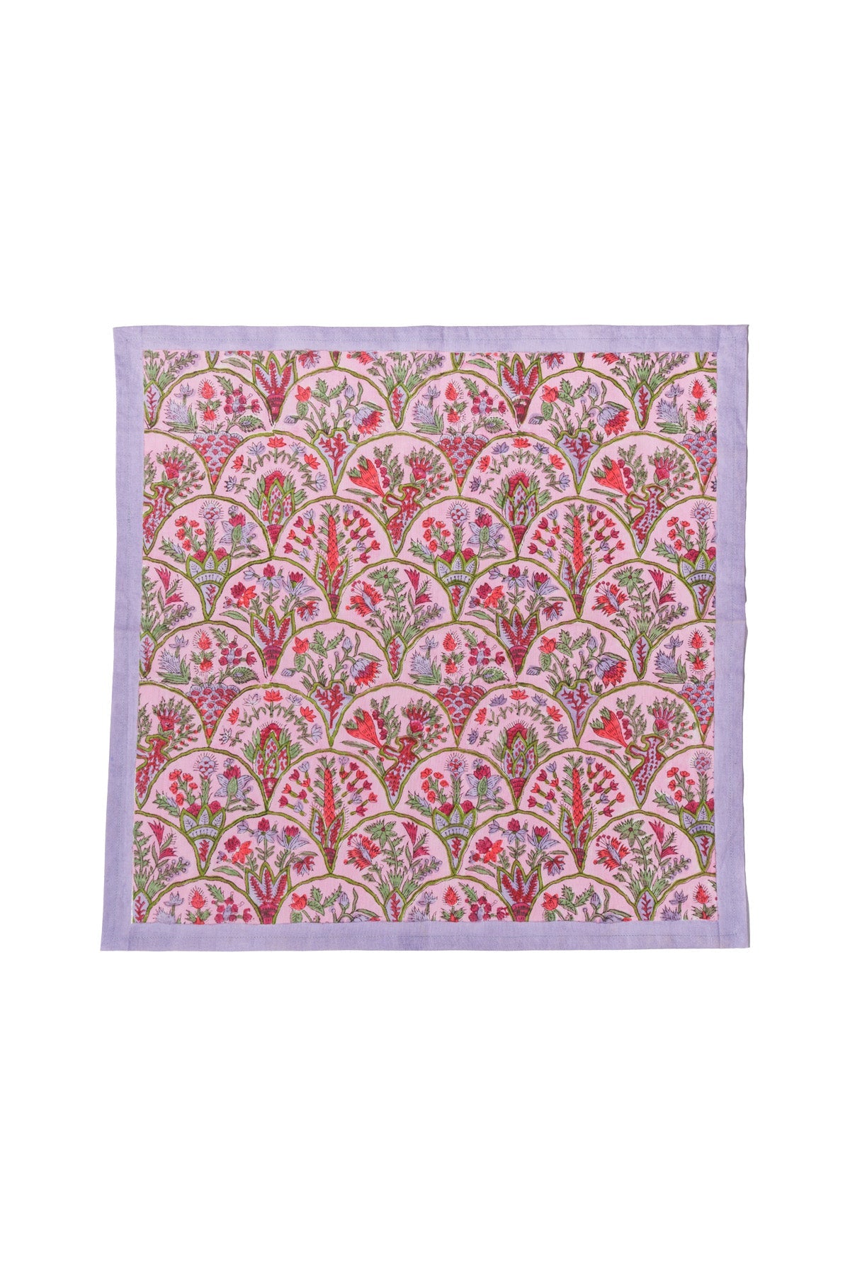 Pink Arch Blockprint Napkins, Set of 4