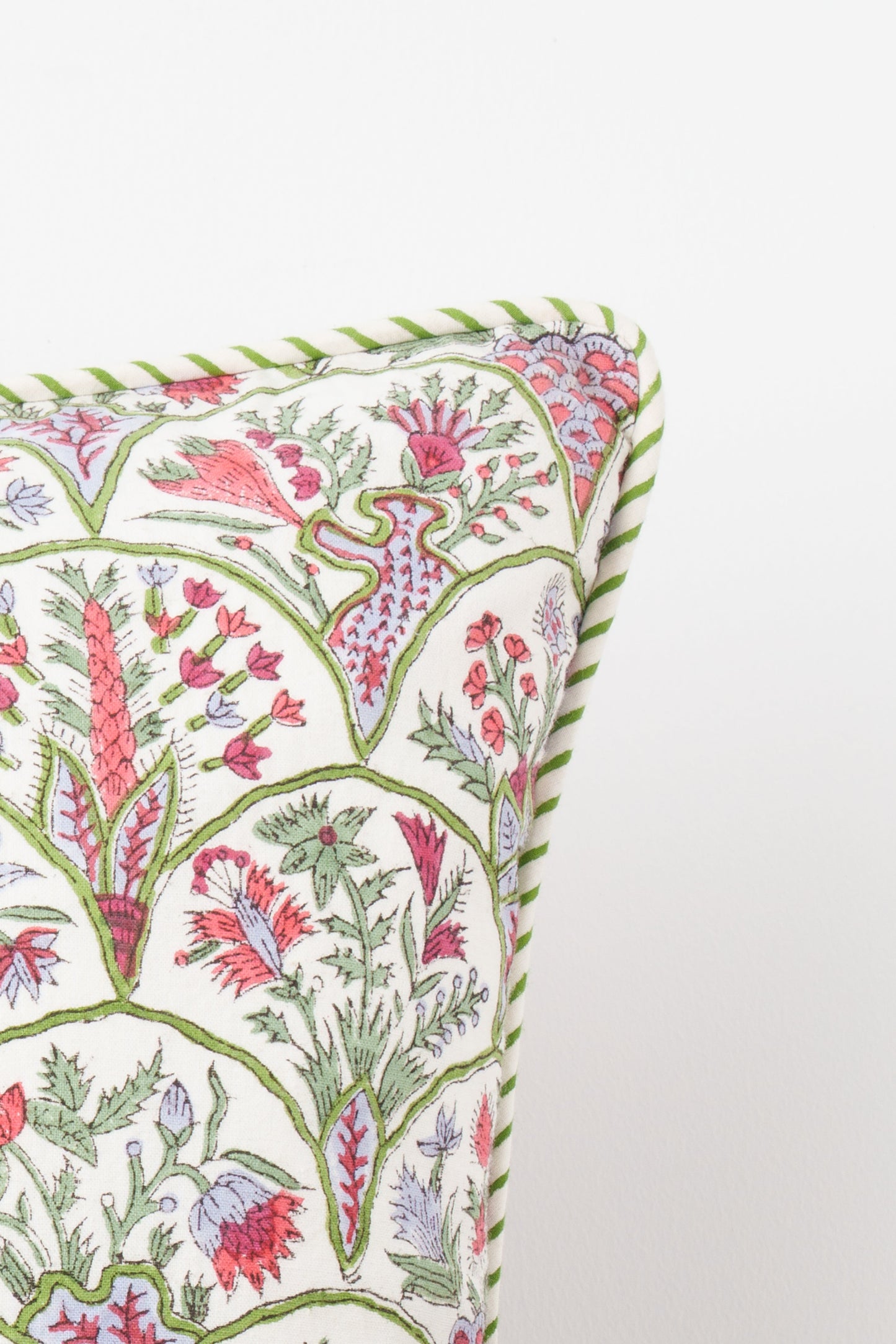 Pink Arch Blockprint Reversible Pillow