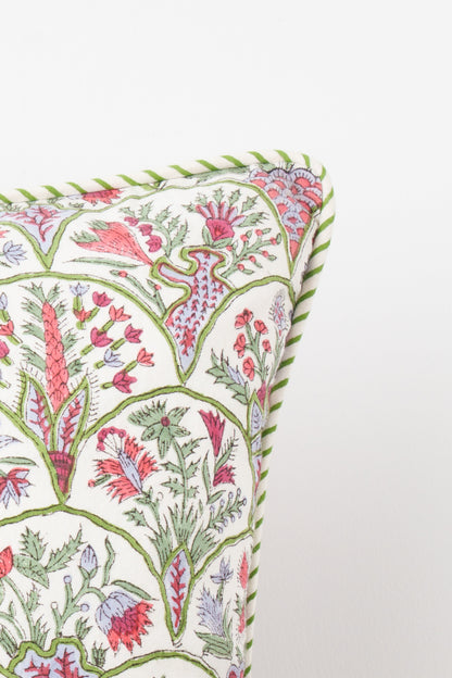 Pink Arch Blockprint Reversible Pillow