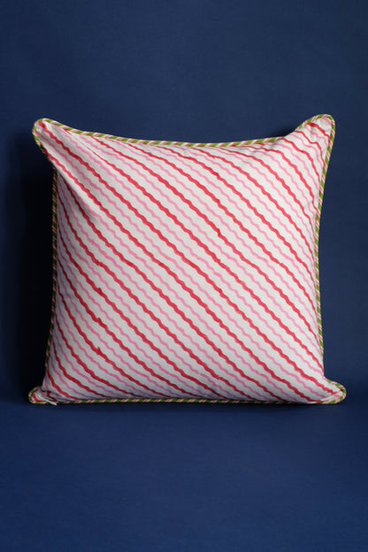 Pink Scallop Flora Blockprint Pillow