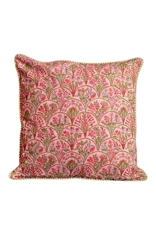Pink Arch Blockprint Reversible Pillow