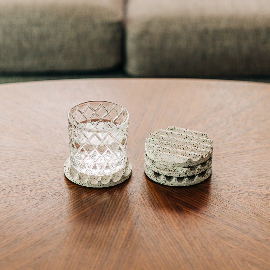 Coaster Set | White Terrazzo - pretti.cool