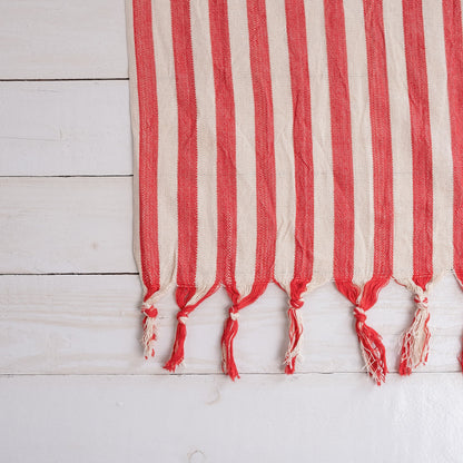 Coral Stripe Turkish Towel