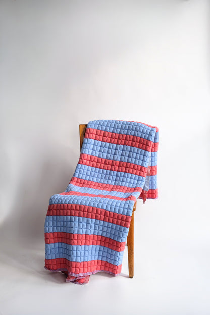 Cherry Red + Blue Sujani Quilt