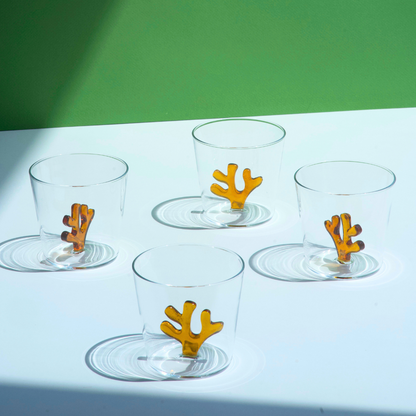 Sprezz | Ichendorf Milano coral reef color glassware | Set-of-four amber water glasses