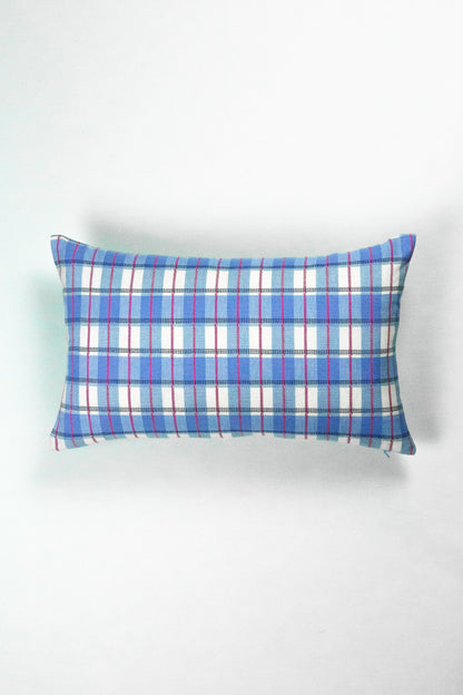 San Andres Gingham Blue & White Pillow