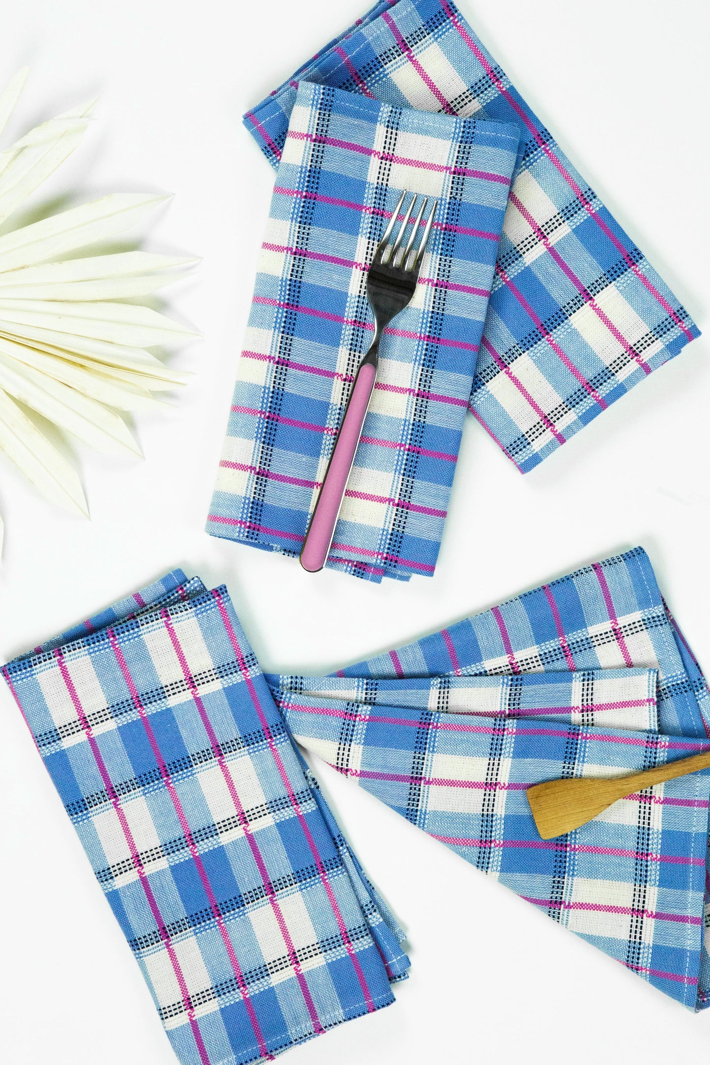 San Andres Gingham Blue & White Napkins