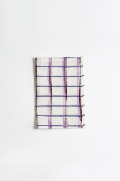 San Lucas Plaid White Cocktail Napkins Set of 4