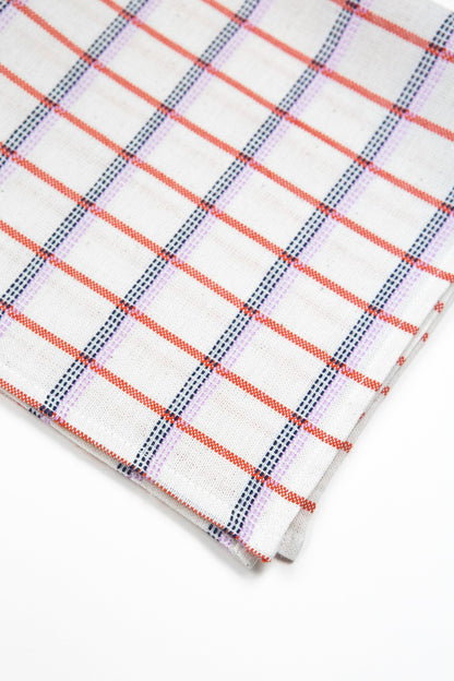 San Lucas Plaid White & Orange Napkins