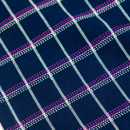 San Lucas Plaid Navy Table Runner