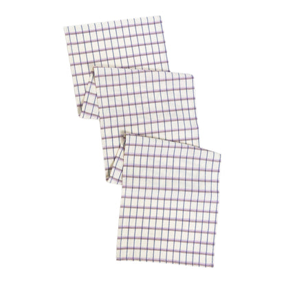 Backordered: San Lucas Plaid White & Lilac Table Runner