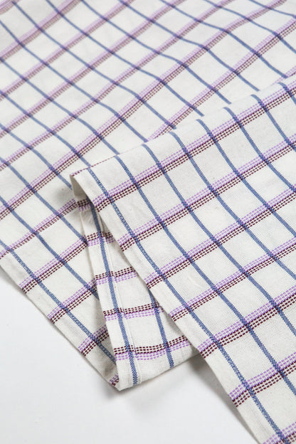 Backordered: San Lucas Plaid White & Lilac Table Runner