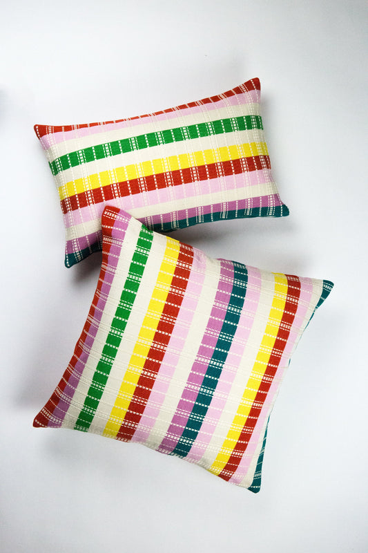 Santiago Rainbow Grid Pillow