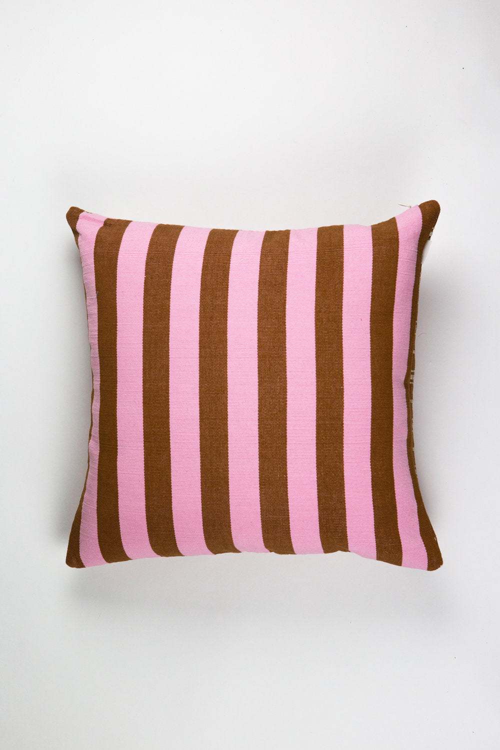 Santiago Grid Pillow - Baby Pink and Umber