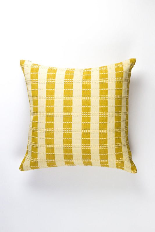 Santiago Grid Pillow - Butter