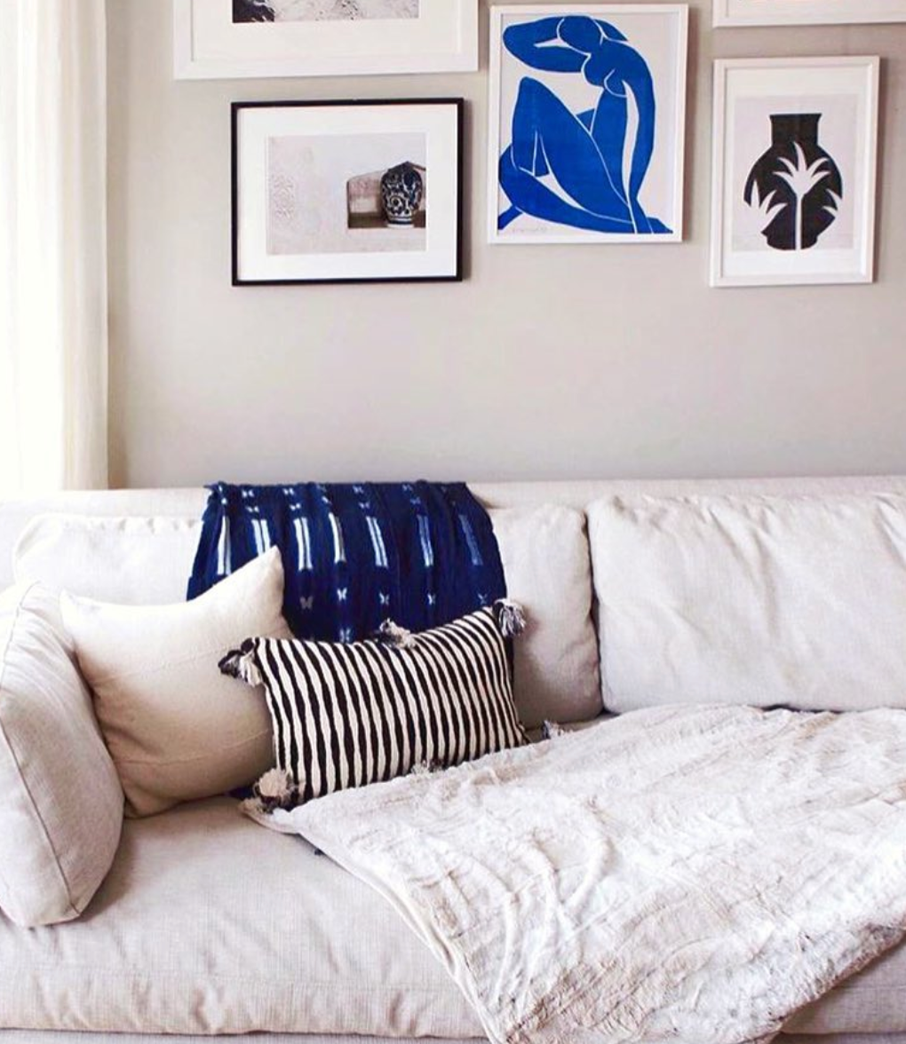 Antigua Pillow - Black and Natural Ivory