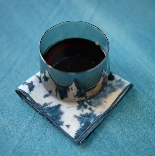 Grey Marble Cocktail Napkins with Grey Trim