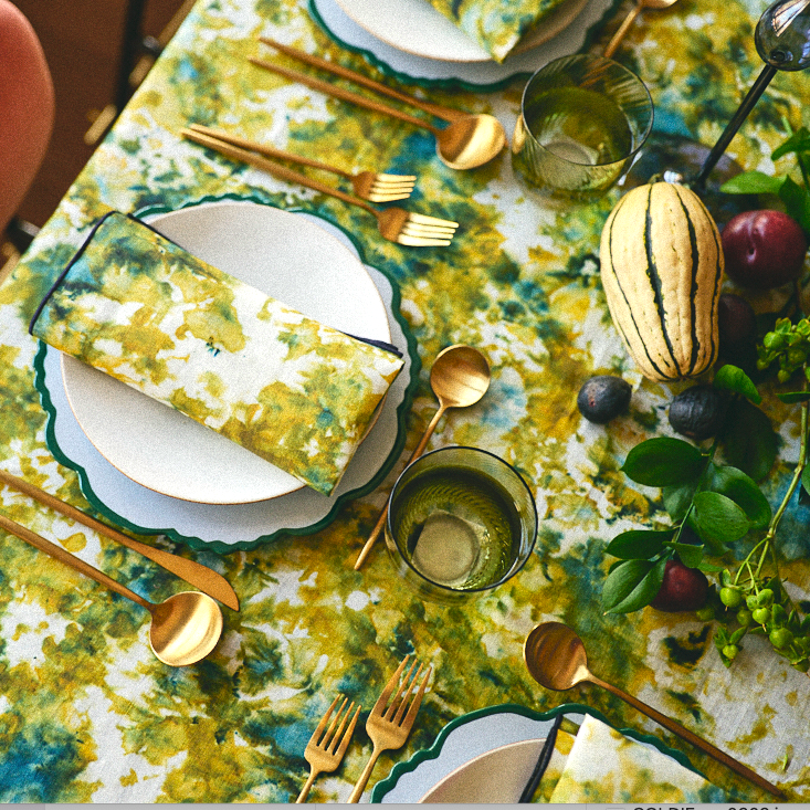 Green Marble Tablecloth