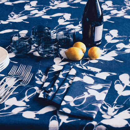 Porto Print in Indigo Tablecloth