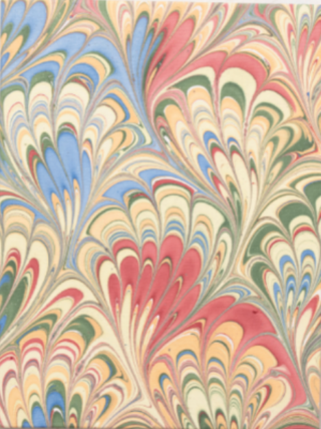 Hand Marbled Picture Frame Folding Book, 4x6 in Multicolor