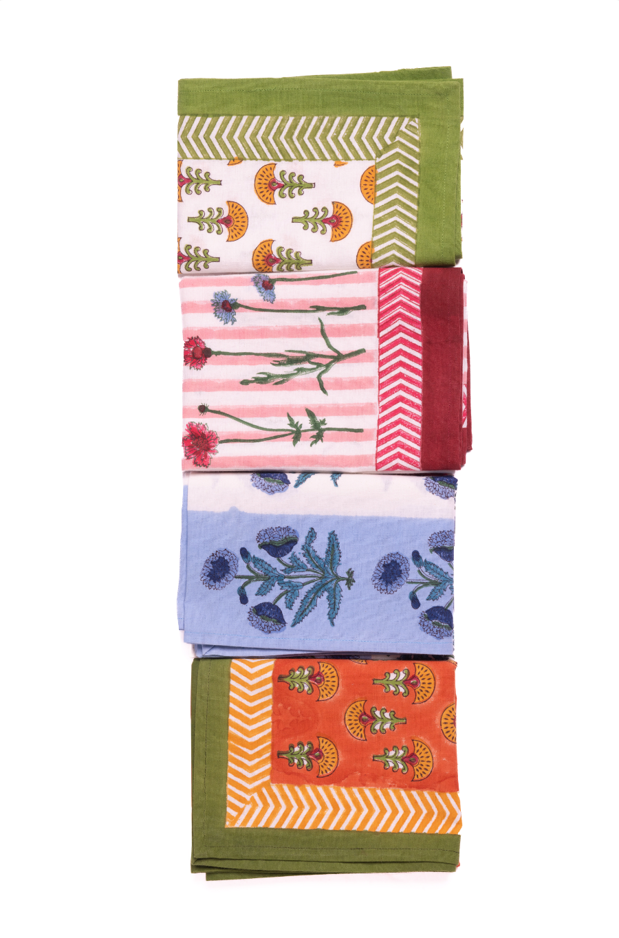 Blue Fleurs Blockprint Dish Towel