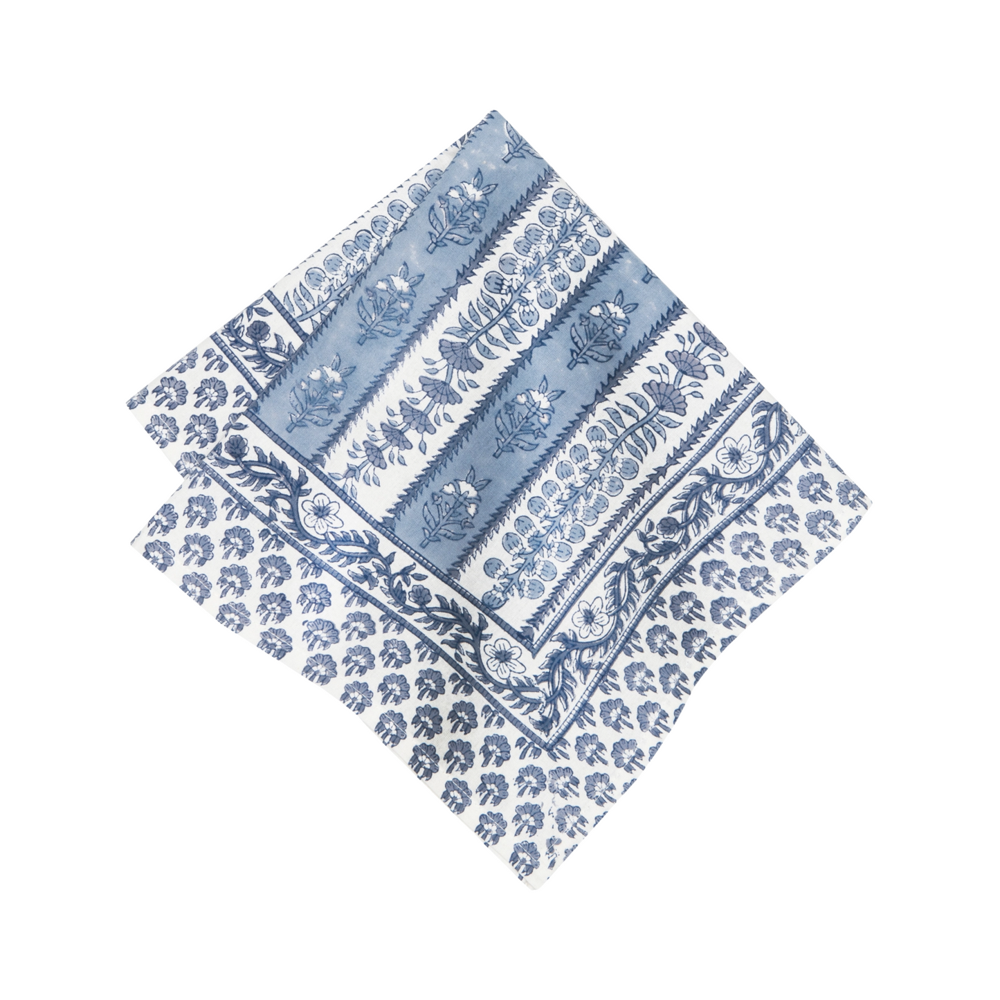 CHARLOTTE BLOCKPRINT NAPKINS, SET OF TWO, BLUE