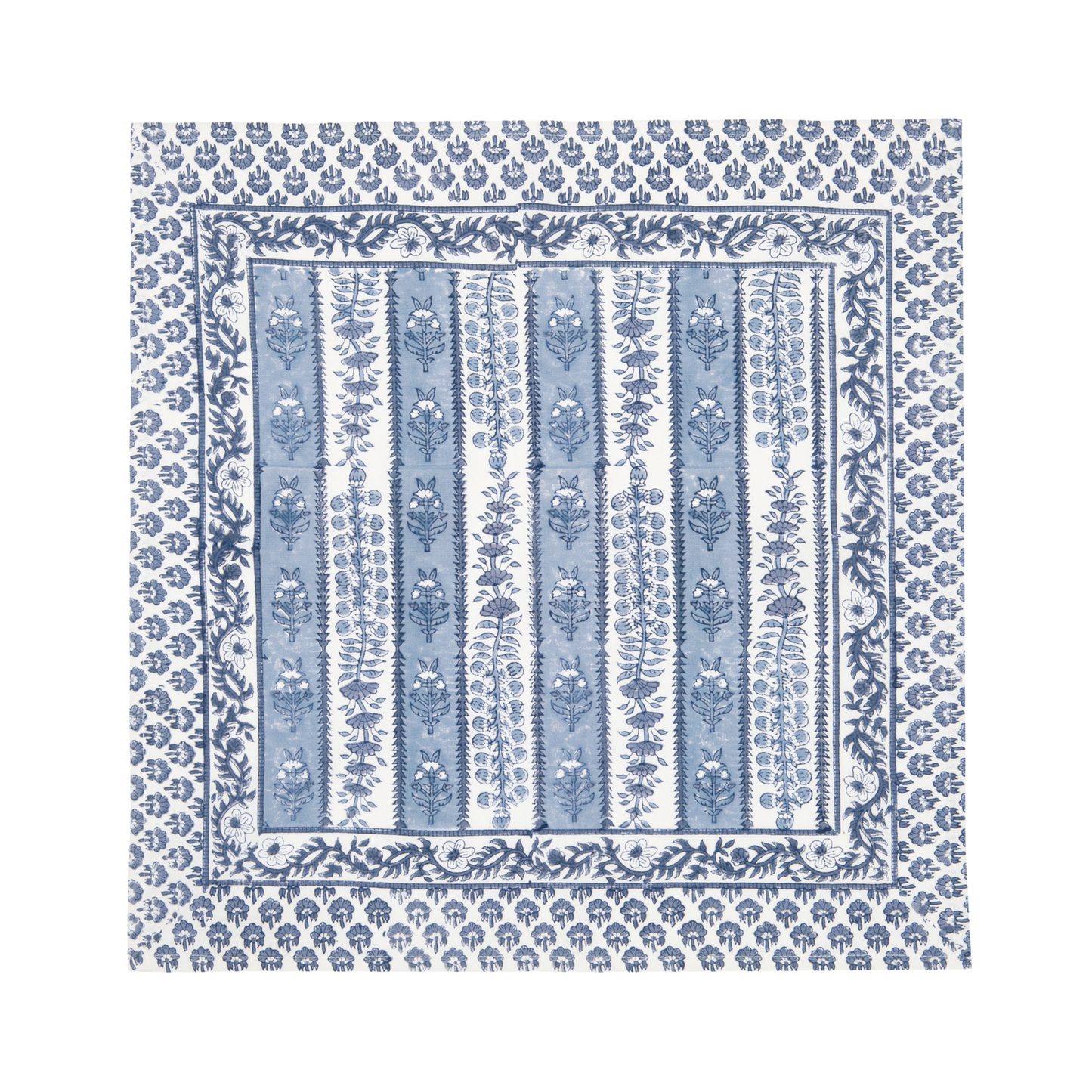 CHARLOTTE BLOCKPRINT NAPKINS, SET OF TWO, BLUE