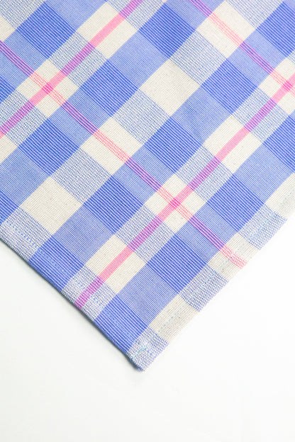 Abigail Plaid Dinner Napkin in Periwinkle Blue and Pink