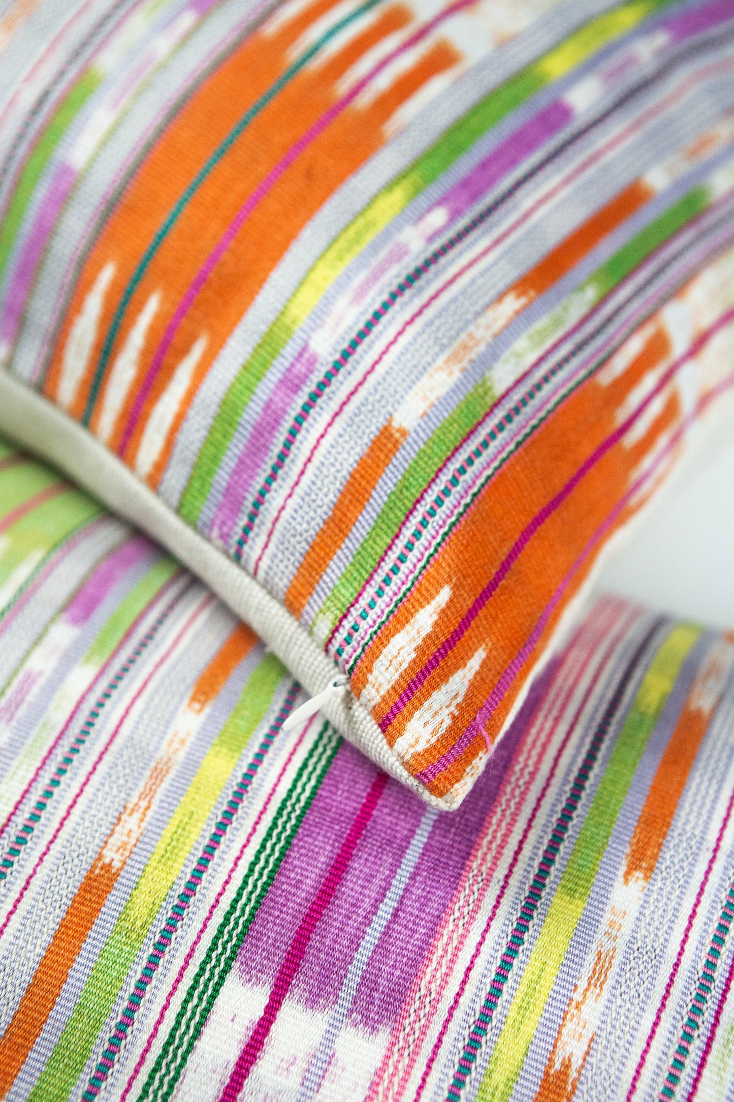 Vintage 70s Ikat Multi Pillow - 12" x 20"