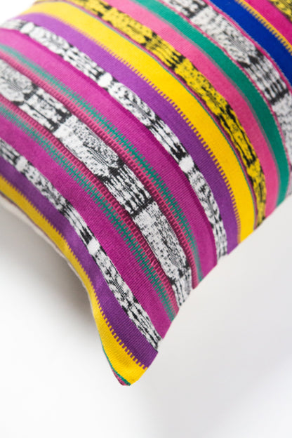 Vintage Rainbow Ikat Pillow - 12" x 20"