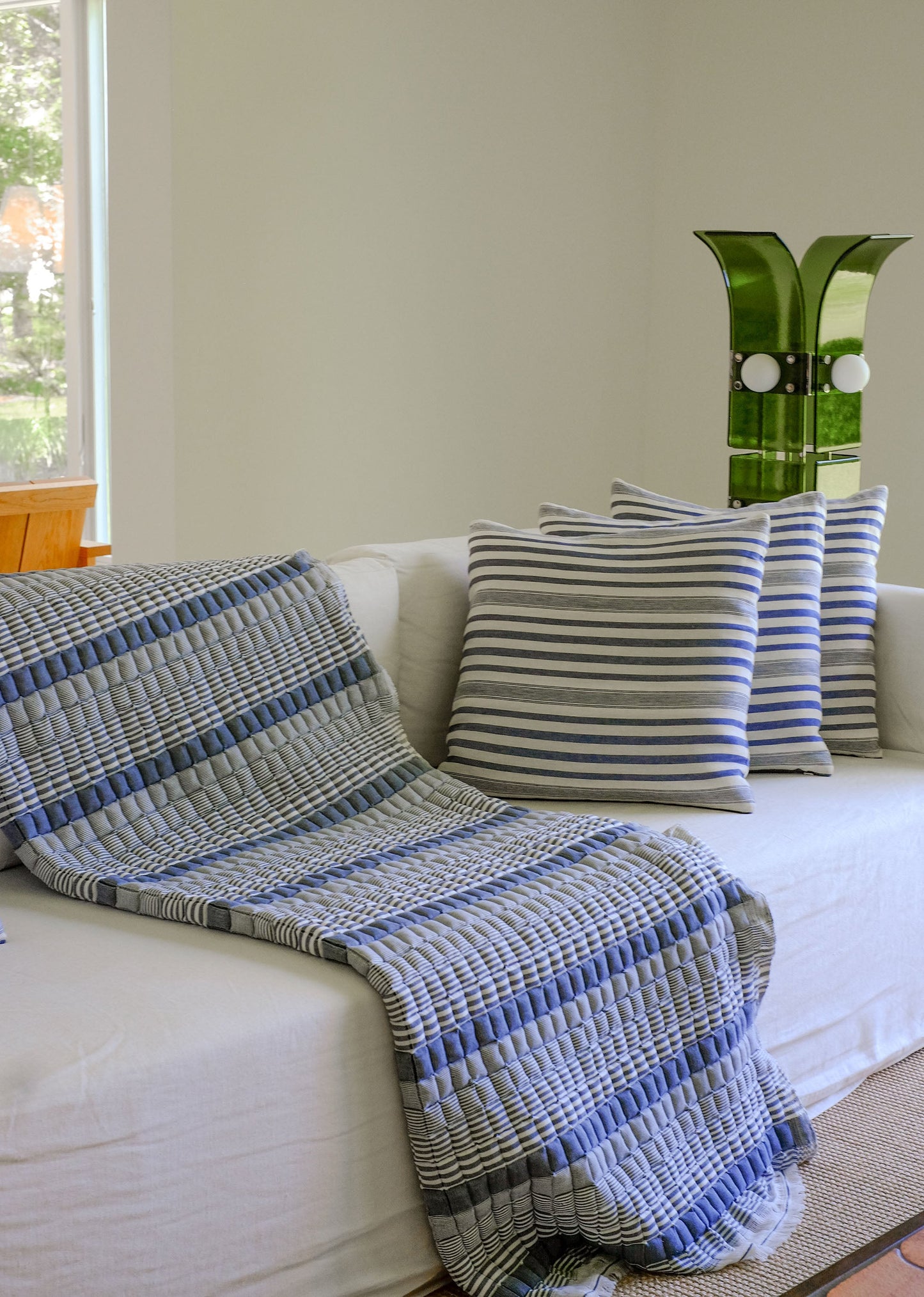 Blue Stripes Sujani Quilt