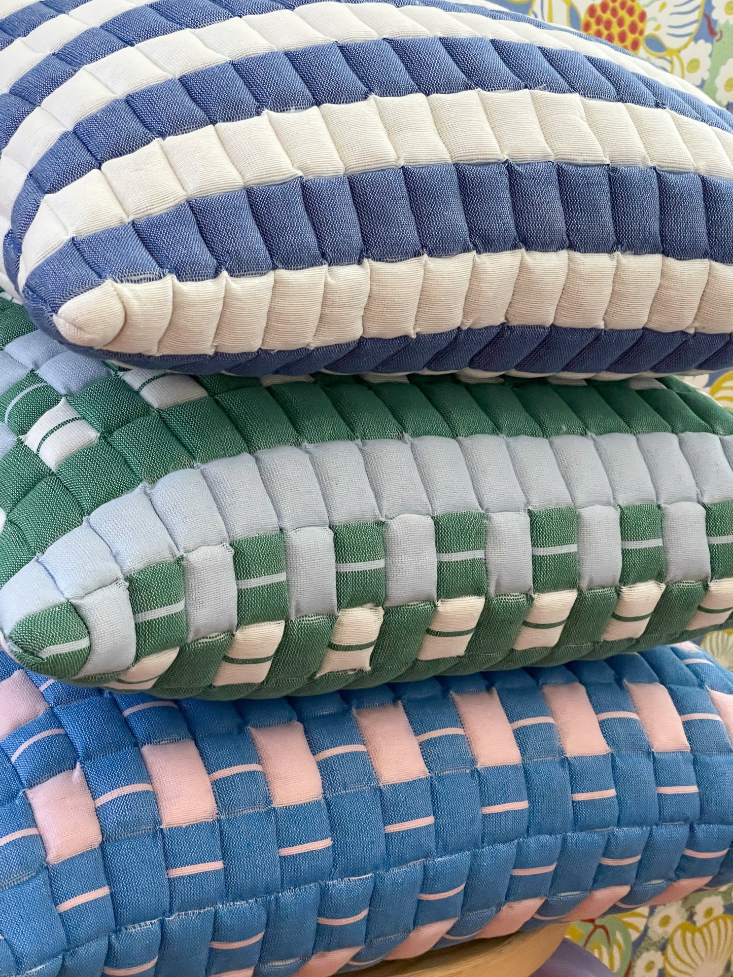 Sujani Striped Quilted Pillow