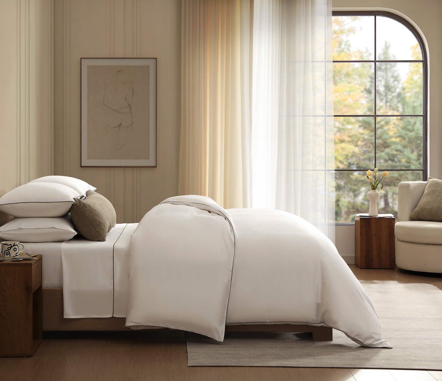 Lumière Luxe Sham Set with Piping