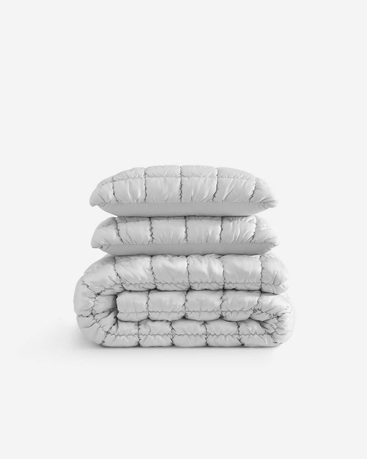 Silky Lyocell Puff Comforter Bundle