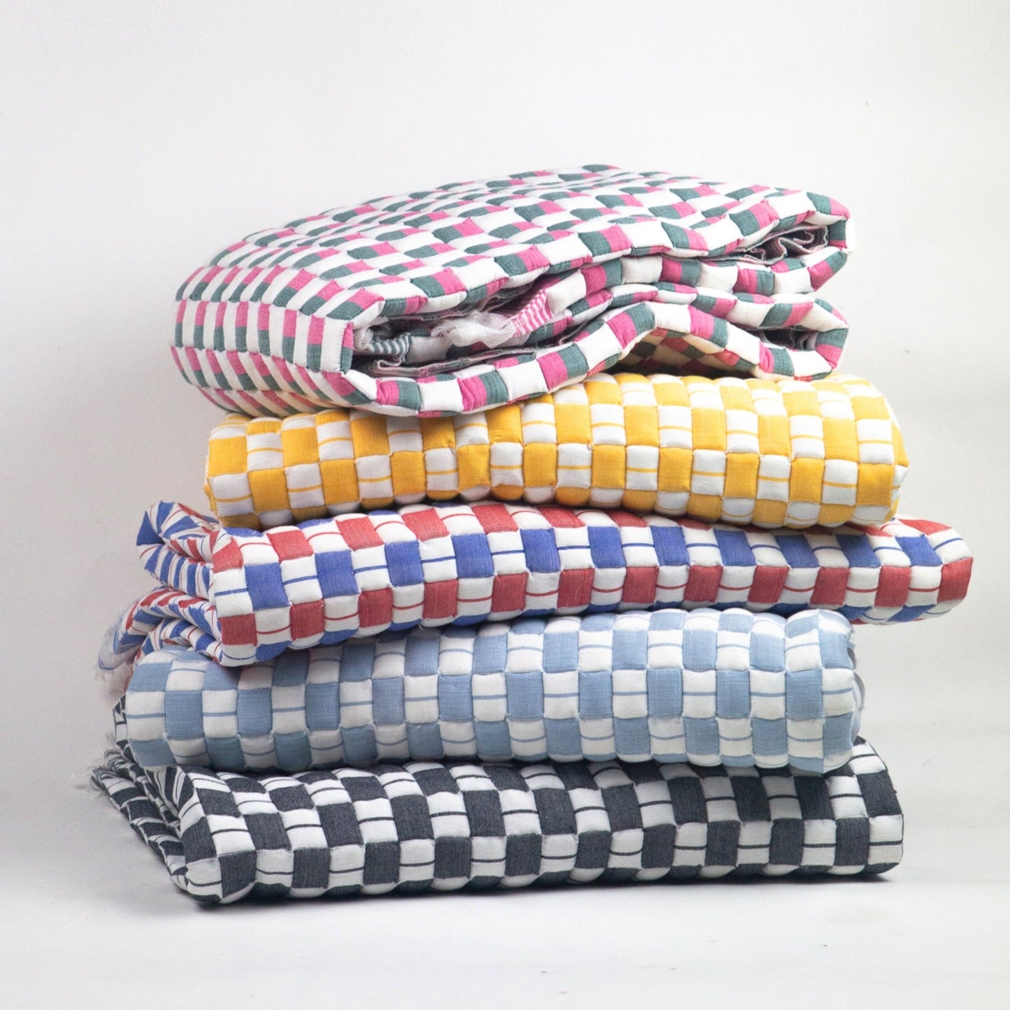 Quilted Sujani Throw Blanket - Soft Blue Grey