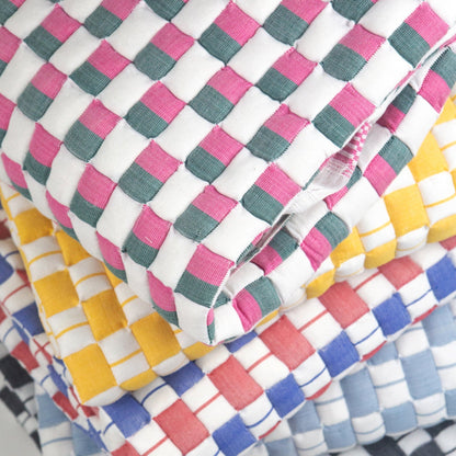 Quilted Sujani Throw Blanket - Pink, Green and White