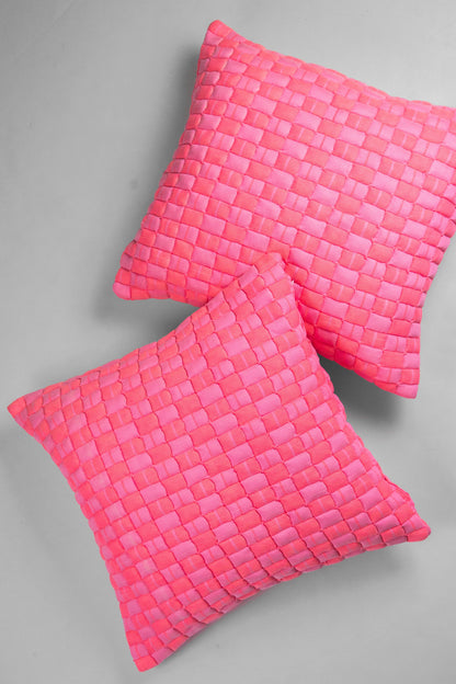 Sujani Quilted Pillow - Neon Pink