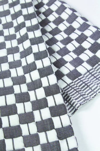 Quilted Sujani Throw Blanket - Soft Black & White