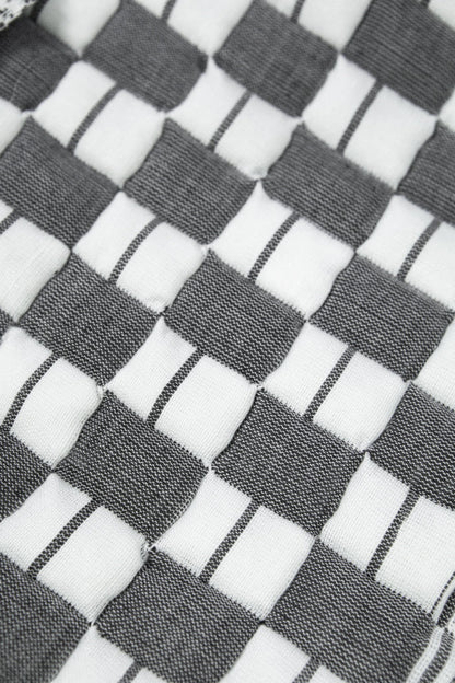 Quilted Sujani Throw Blanket - Soft Black & White